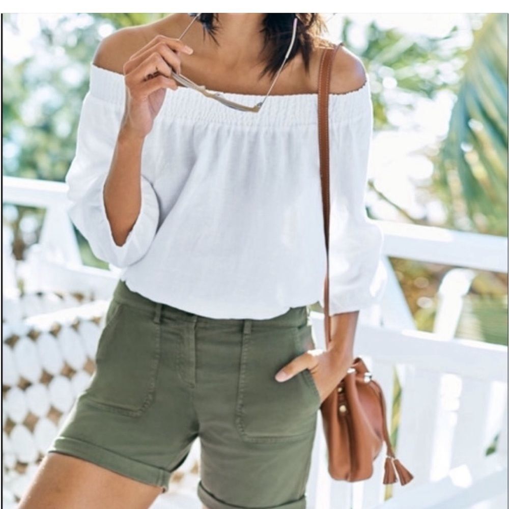 Boden NEW Karin Marsh Dark Green Chino 6” Shorts | US 10